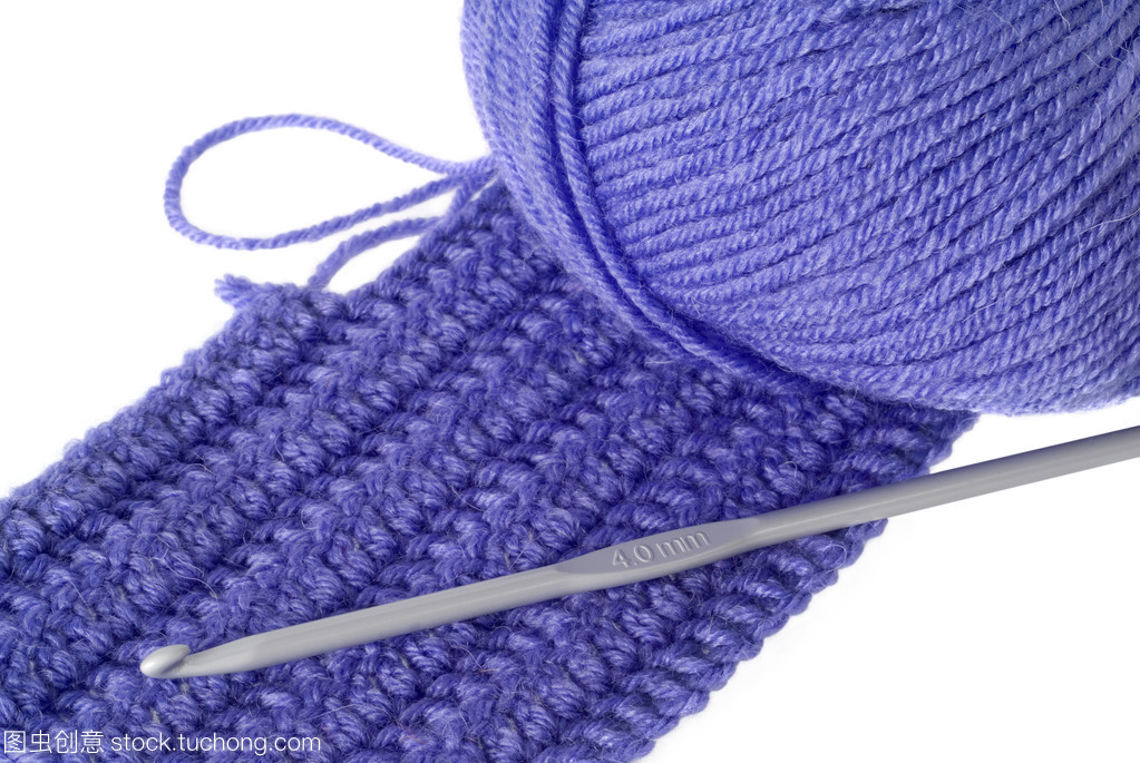 鉤針編織、 針織上衣和藍色紗